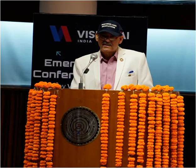            
Keynote Address— Er. Kamendra Kumar addressing the audience @ Vision AI India | Emerging Tech Conference 2025 at IIT Delhi